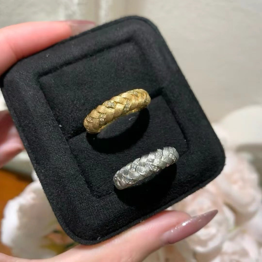 Wheat Braided Ring Silver and Gold Copper Jewelry Style