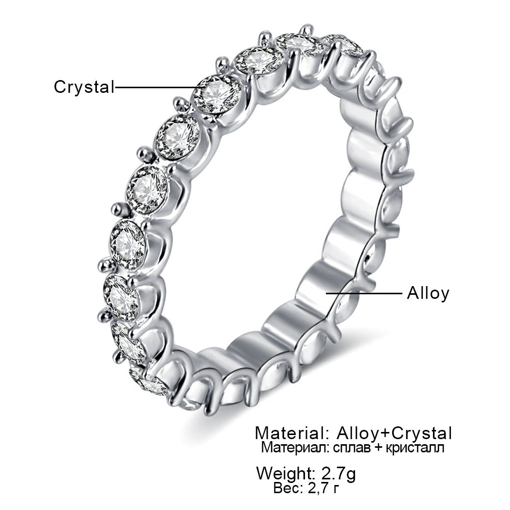 Womens Alloy Ring Simple Round Design Gift For Her Birthday Anniversary Elegant European American Style Jewelry