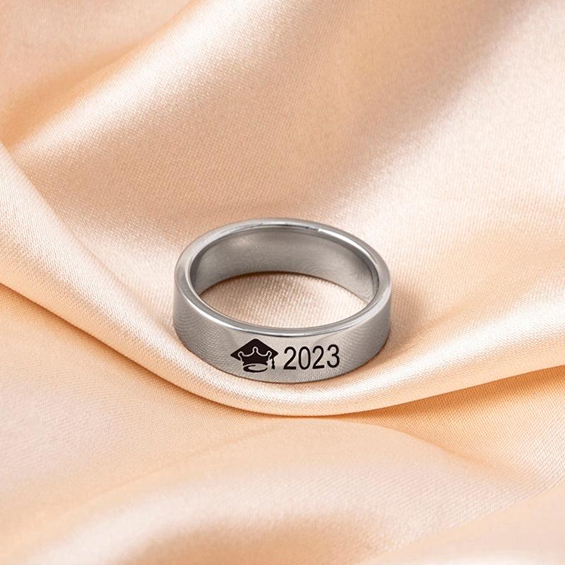 Graduation Cap Ring Stainless Steel Eco Friendly Trendy Gift
