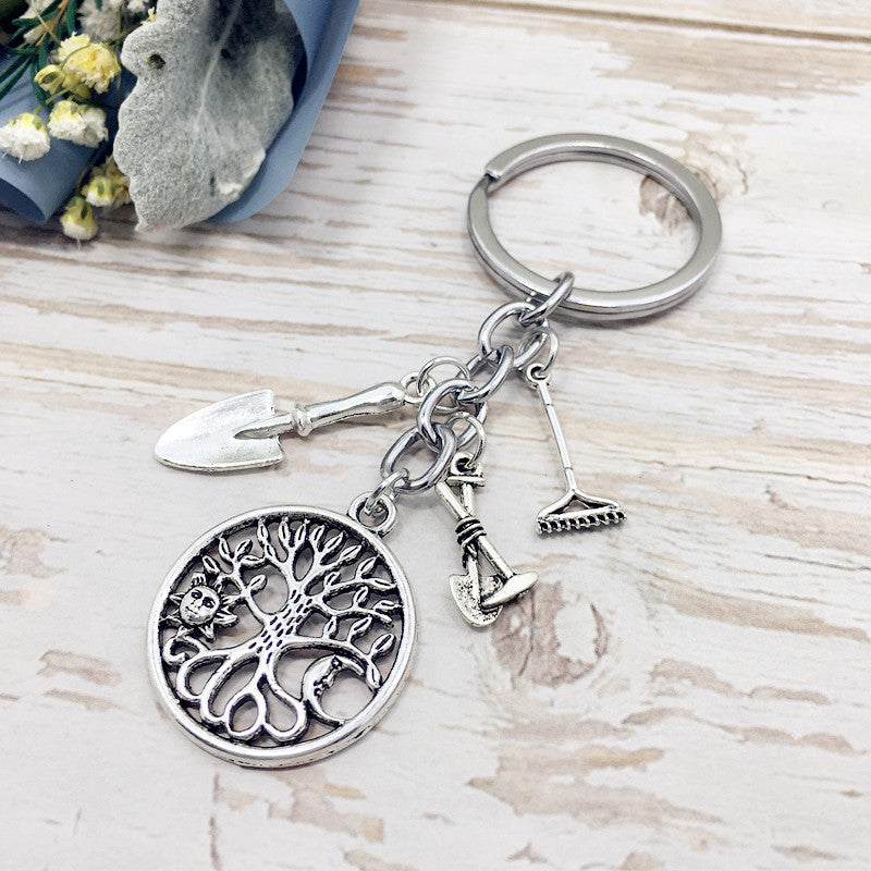 Womens Keychain TreeShovel Design Fashion Accessory Beautiful Pendant High Quality Metal KeyChain For Keys Car