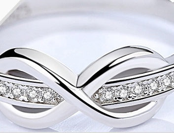 Womens Figure 8 Ring Geometric Diamond Jewelry Sterling Silver Electroplated Ring Fashion Accessory For Everyday Wear