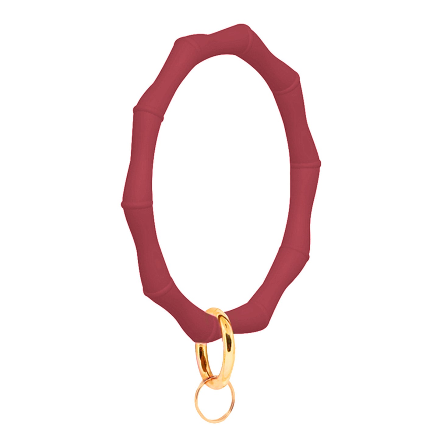 Unisex Silicone Bracelet Keychain Bamboo Joint Geometry Shape Decorative Keychain Bag Charm In Assorted Colors