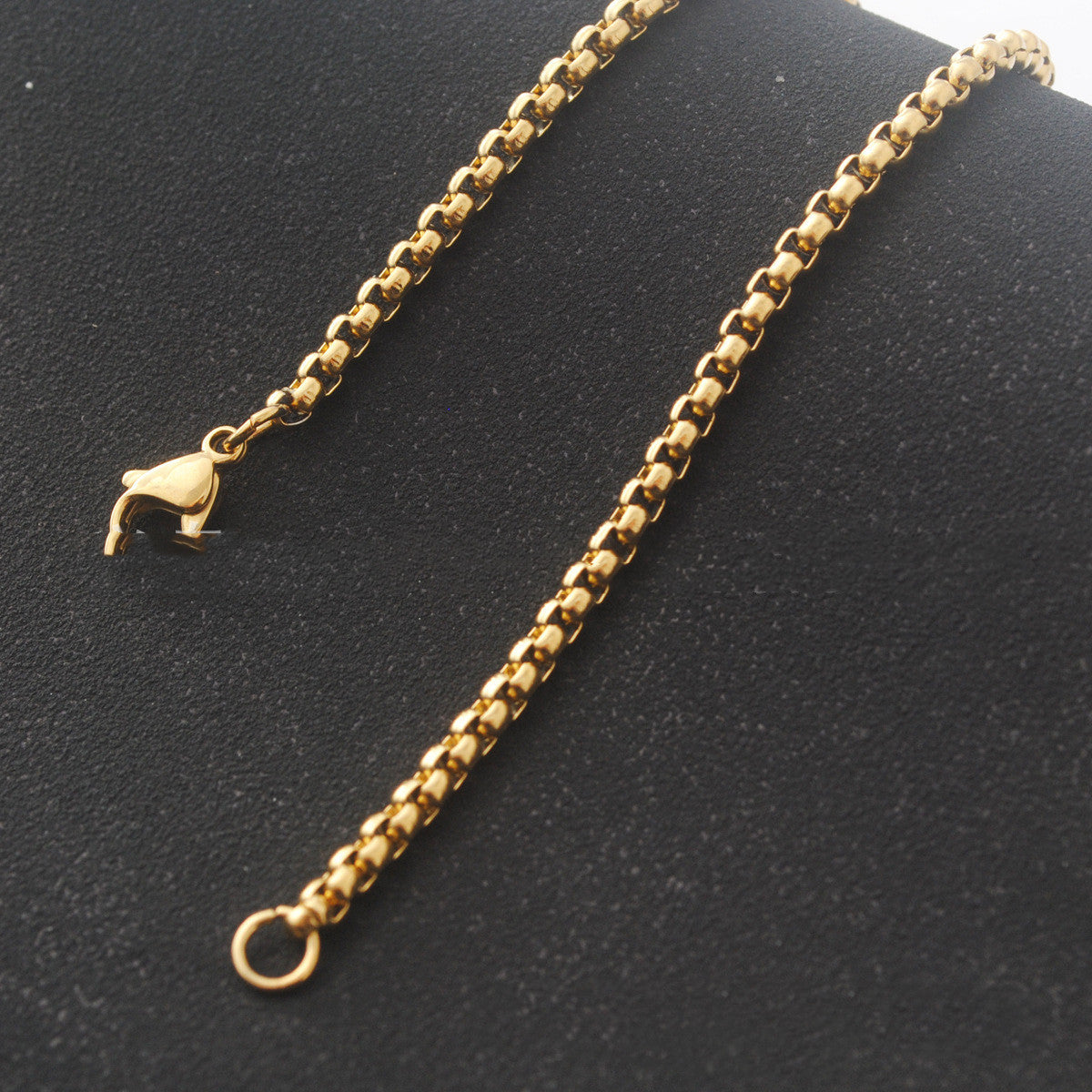 Gold Stainless Steel Bracelet Square Pearl Unisex Jewelry
