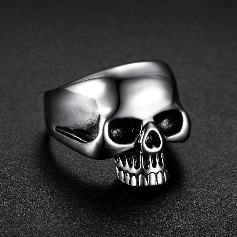 Mens Skull Ring Titanium Steel Punk Style Retro Fashion Jewelry For Men Durable High Quality Gift For Him Gift Idea