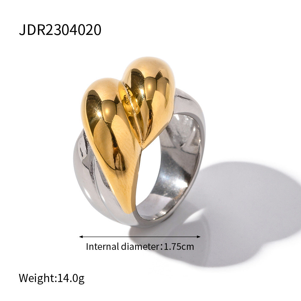 Womens Gold Tone Stainless Steel Electroplated Geometric Circle Ring In Style Jewelry For Her Women Everyday Jewelry