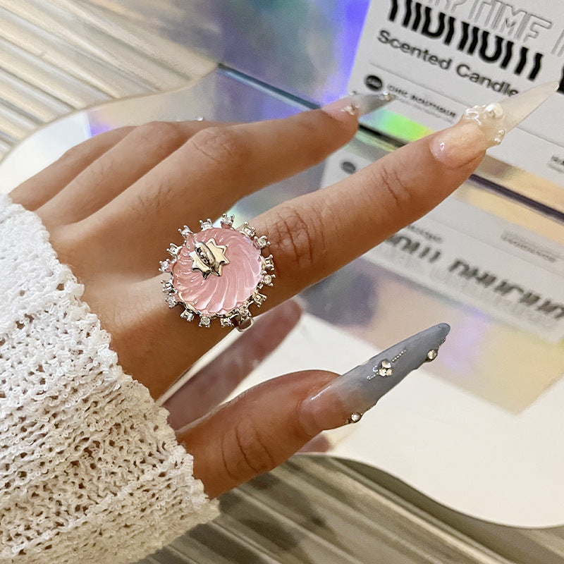 Pudding Ring For Women Special Interest Design Light Luxury Copper Open Ring Ice Cream Inspired Fashion Trendy