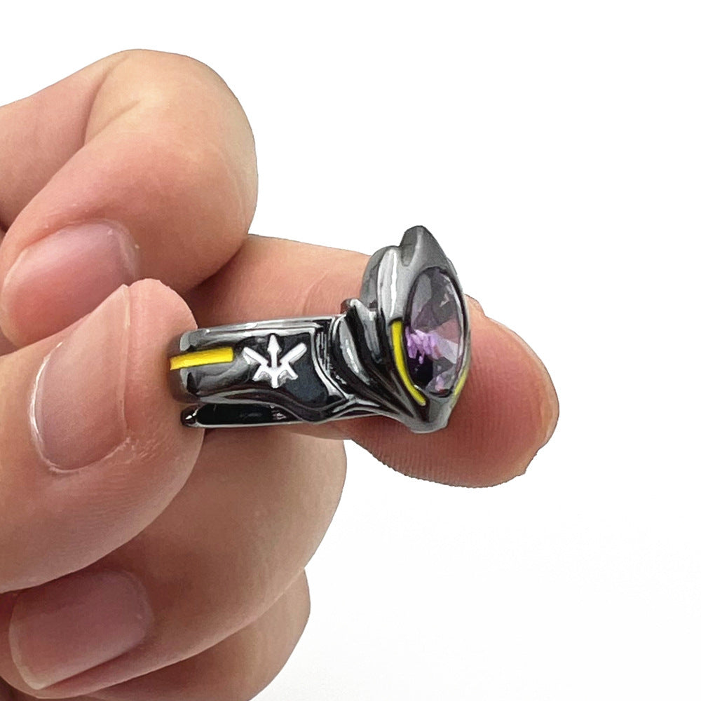 Unisex Geometric Ring With Rhinestone Accent Durable Alloy Electroplated Fashion Jewelry Accessory Gift Daily Wear