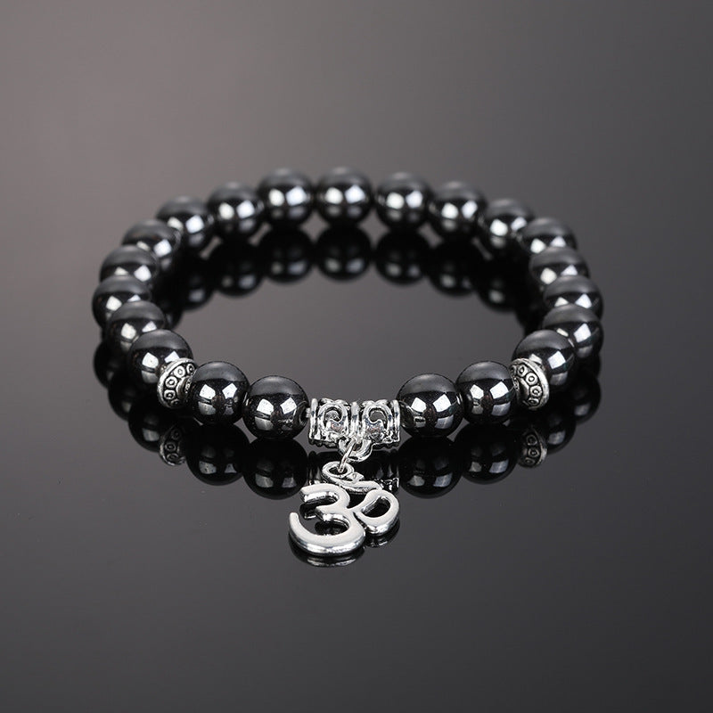 Men Bracelet Volcanic Stone White Turquoise Beads With Alloy Accent Fashion Accessory Casual Everyday Style For Men