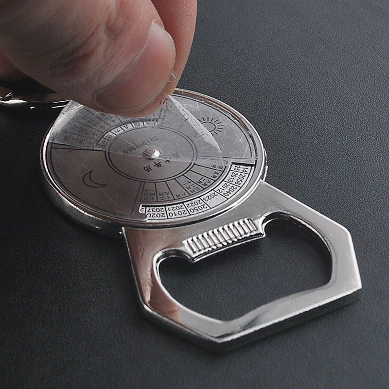 Keychain Multitool Perpetual Calendar Bottle Opener Alloy Key Accessory Modern Minimalist Keyring Everyday Use