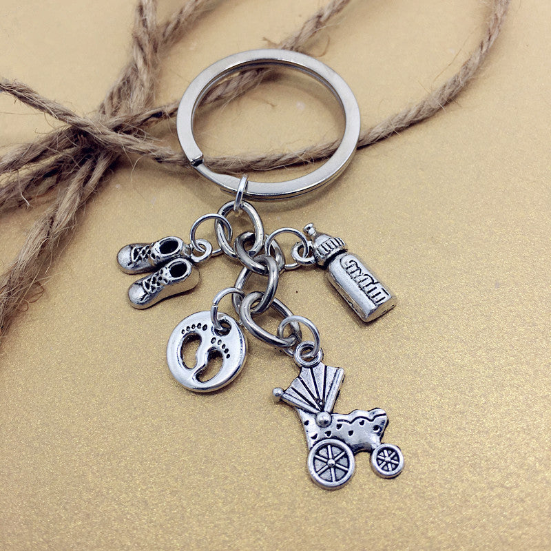 Unisex Baby Footprint Keychain Keepsake Pendant Gift For Mother Baby Shower Foot Print Key Chain Zinc New Foot