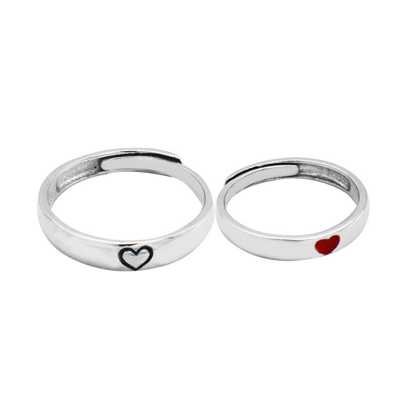 Heart Design Couple Ring Set Electroplated In Silver For Him And Her Matching Jewelry For Couples Special Gift