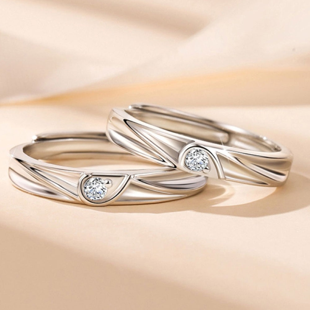 Couples Heart Shaped Forever Knot Copper Ring Set Concentric Rings Symbolizing Love Anniversary Promise Always Elegant