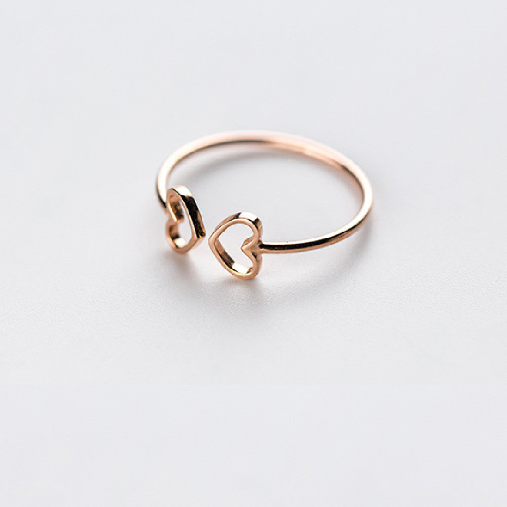 Womens Hollow Heart Silver Ring Adjustable Size 10 To 13 Elegant Jewelry Gift For Women Sterling Silver Shines