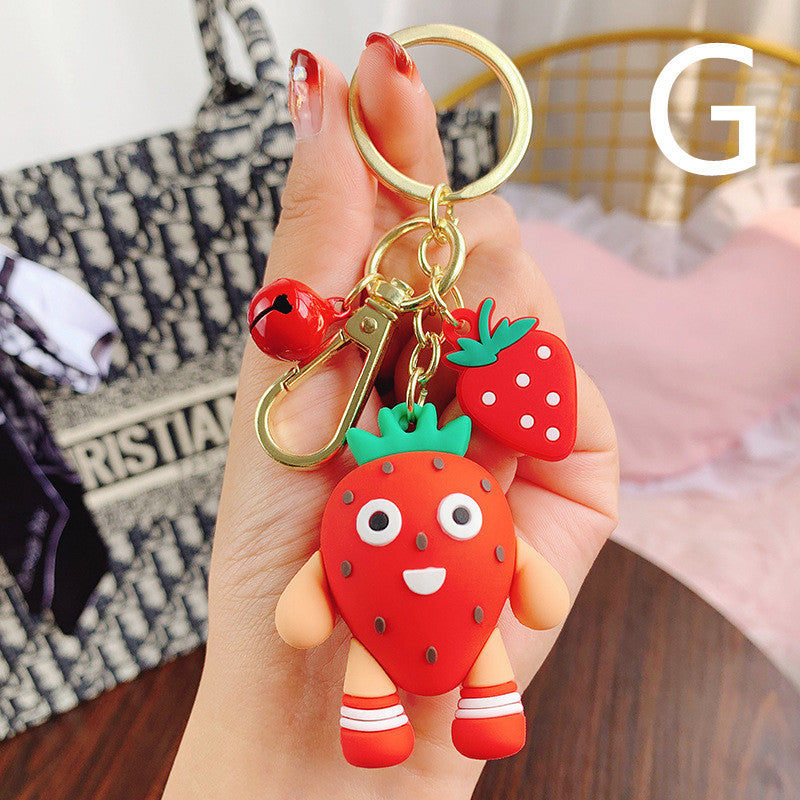 Avocado Keychain Cute Cartoon Fruit 3D PVC Charm Adorable Accessory for Keys Backpacks Bags Decoration Gift Present