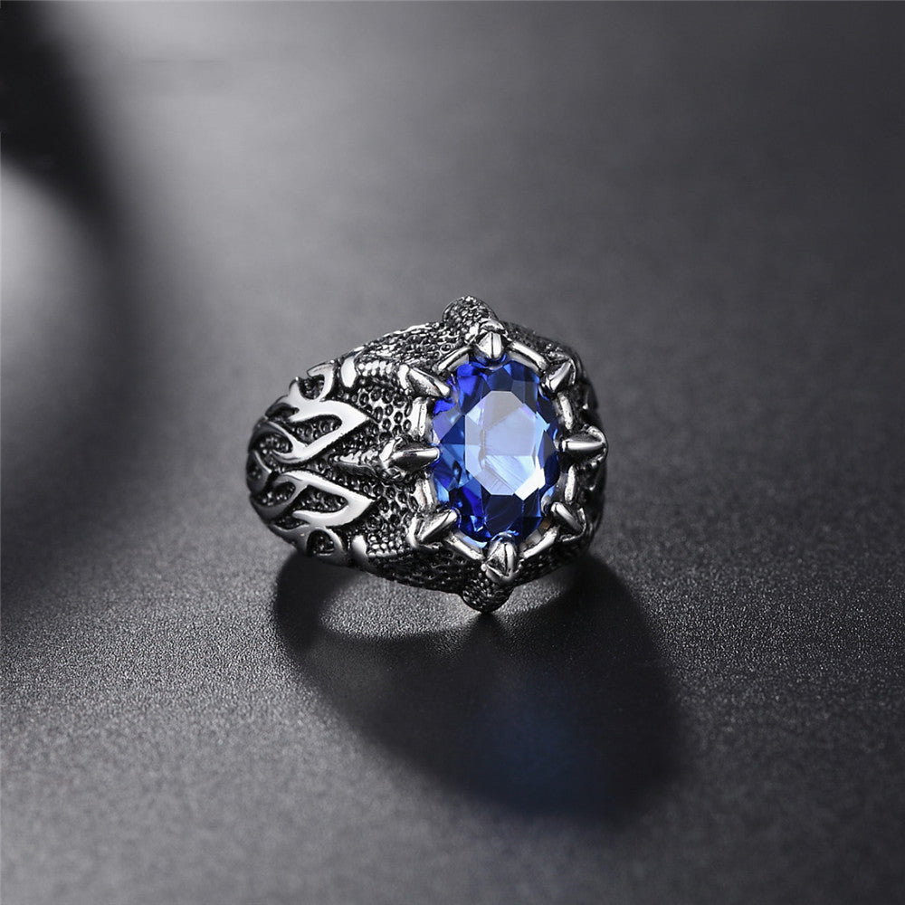 Men's Titanium Steel Ring Fashion Retro Wide Band Ring for Anniversary Gift or Statement Jewelry and Engagement Band Ring