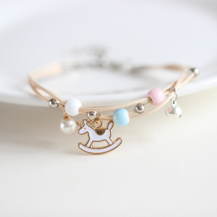 Womens Hand Knitted Charm Bracelet Hand Woven Alloy Moon Cat Design For Girls And Friends Gifts For Moms Gifts Style