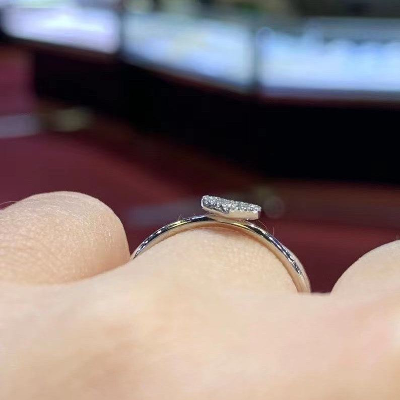 Copper Ring With Zircon Inlaid Electroplated Simple Love Gift Jewelry Fashion Ring For Everyday Wear Gift Idea