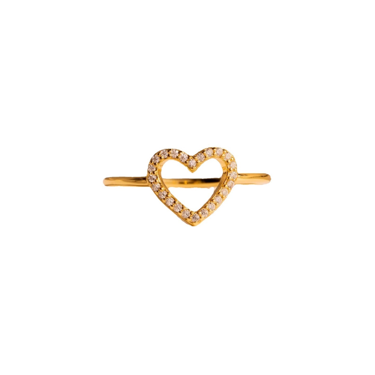 Couple Heart Ring with Diamond Stainless Steel Love Heart Promise Ring Wedding Bands for Lovers