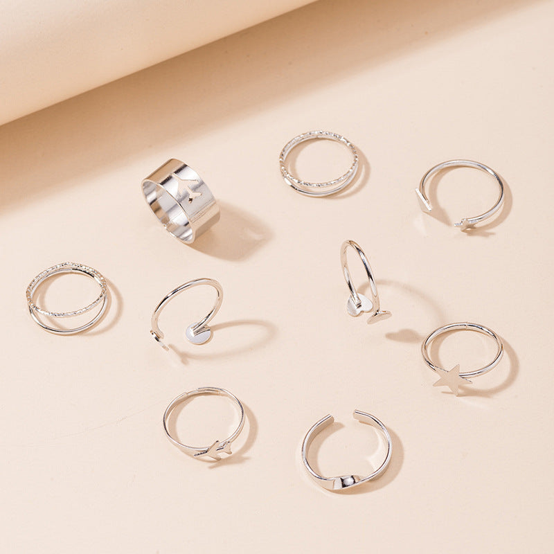 Womens Gold Plated Ring Geometric Metal Fashion Ring Electroplated Alloy Jewelry European American Design Gift Festival