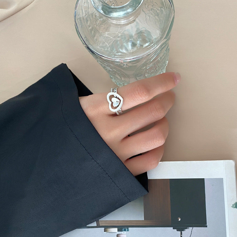 Sterling Silver Heart Ring For Women Vintage Style Anniversary Gift Wedding Celebration Retro Look For Her Now