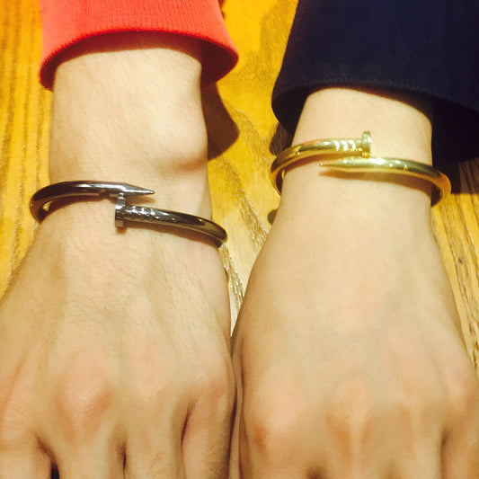 Alloy European Bangle Bracelet Silver Rose Gold 6cm 5mm