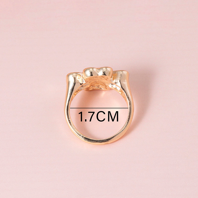 Four Leaf Clover Ring Enamel Zinc Alloy Plant Shape Vintage Fashion Jewelry Gift for Women Men Daily Wear Classic Shine