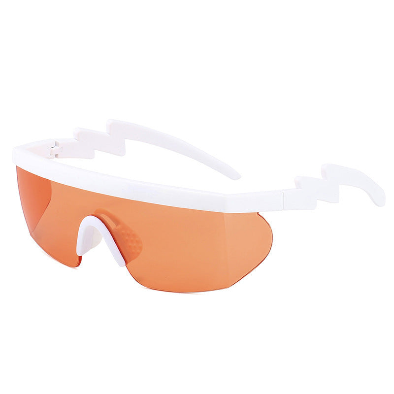 Unisex One Piece Sunglasses Irregular Design PC Frame Non Polarized Outdoors Glasses UV Protection Outdoor Use