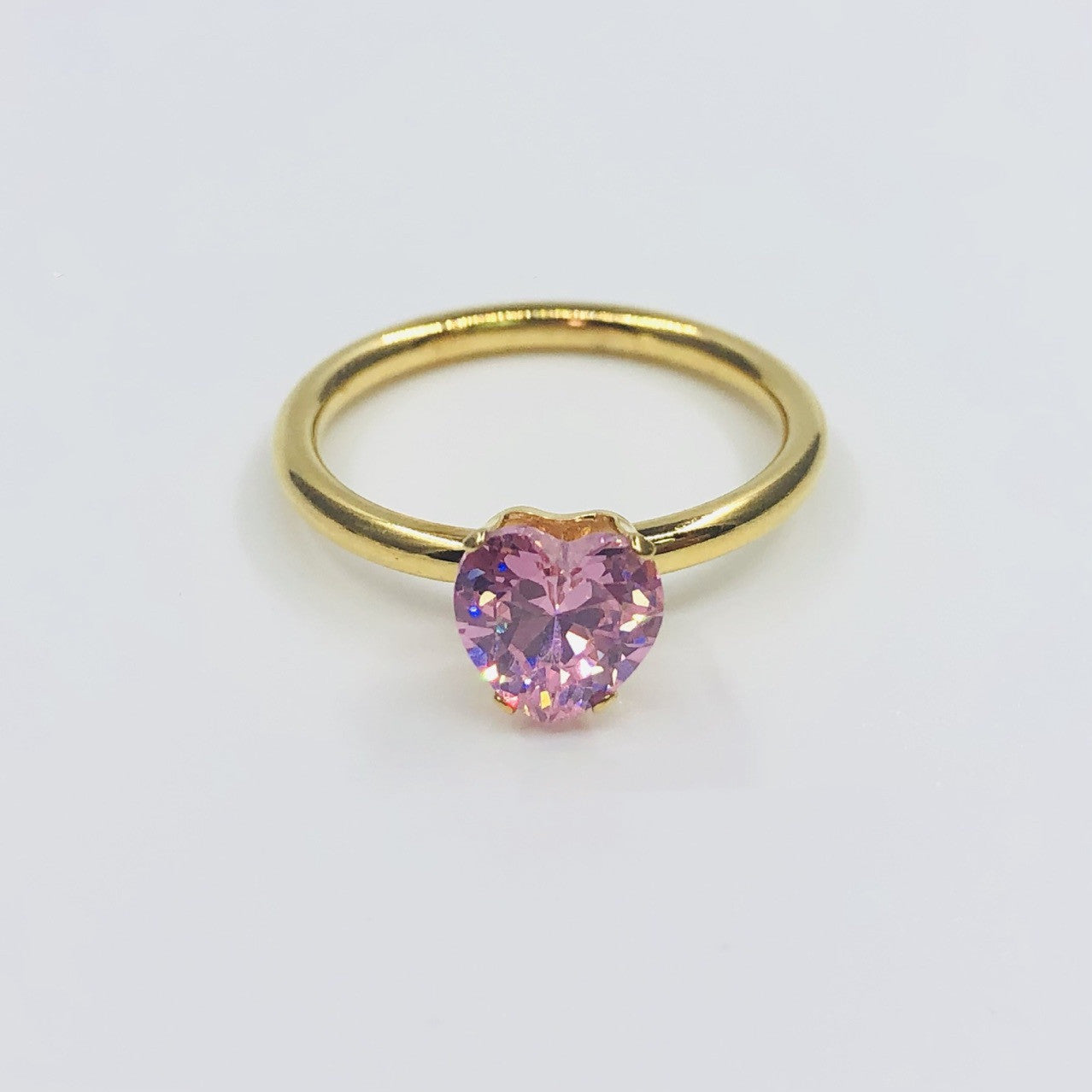 Elegant Zircon Inlaid Stainless Steel Love Ring For Women