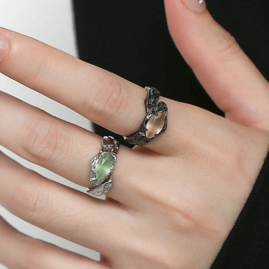 Ladies Cat Eye Gemstone Ring Geometric Alloy Electroplated Jewelry Elegant Durable Statement Piece for Her Now