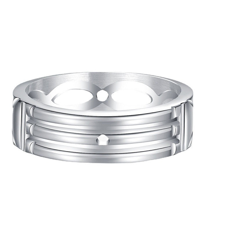 Unisex Geometric Alloy Ring White Gold Band Simple Design Festive Jewelry For Men And Women Size Range 6 To 12