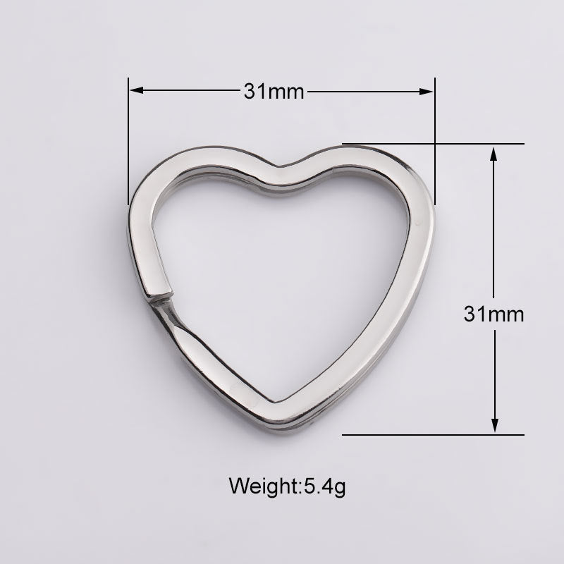 Stainless Steel Peach Heart Keychain Couple Pendant Customizable Keyring Travel Souvenir Steel Color Gold Rose