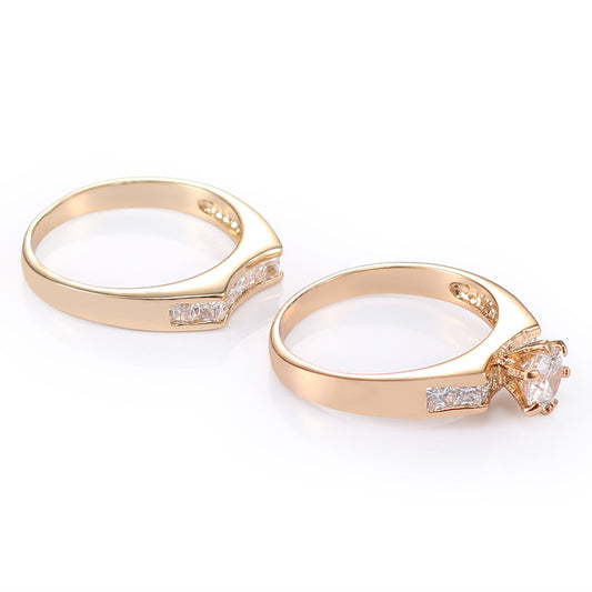 Unisex Titanium Steel Ring Geometric Design Diamond Studded Ring Fashion Jewelry Band Ring Set Simple Ring for Men and Women Couple Rings Two Pieces