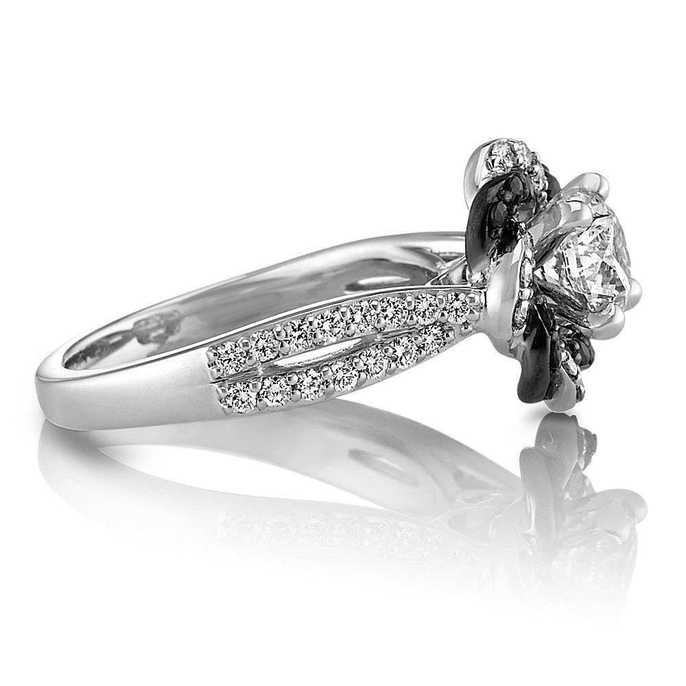 Womens Two Tone Rose Flower Ring Electroplated Fashion Jewelry European American Design Ring Gift For Her Ring Ring