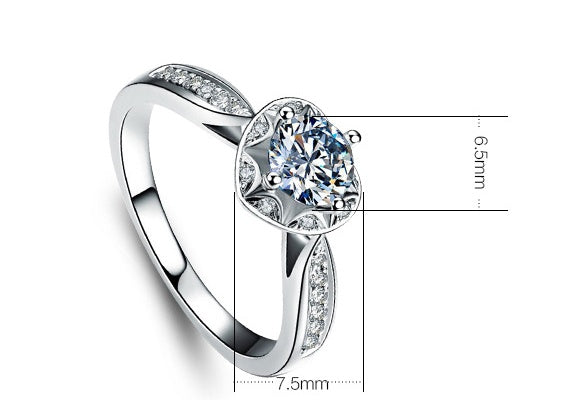 Copper Plated Silver Ring With AAA Zircon Diamond Inlay US Sizes 5 6 7 8 9 Elegant Everyday Wear For Every Day
