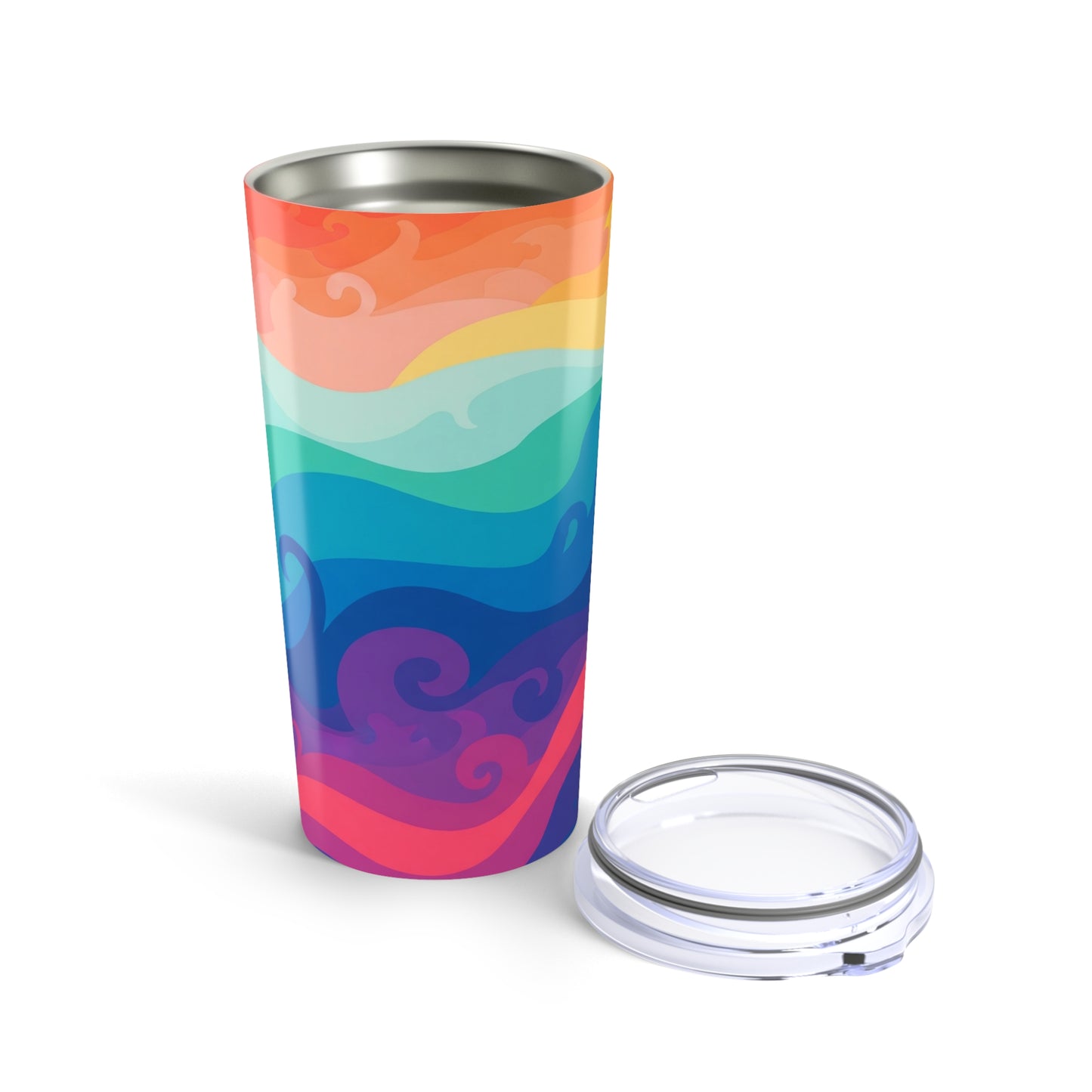20oz Stainless Steel Printed Tumbler Double Wall Vacuum Insulation Spill Resistant Travel Mug For Hot And Cold