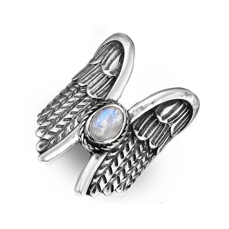Womens Alloy Ring Angel Wing Design With Gemstones Insect Ring Electroplated Ring Wedding Gifts For Her Fashion