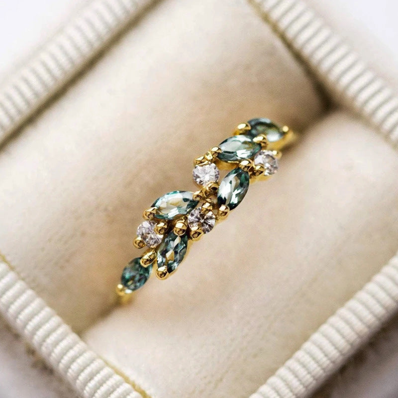 Gold Inlaid Zircon Geometry Stud Earrings Coppery Material Minimalist Everyday Wear Lightweight Geometric Chic
