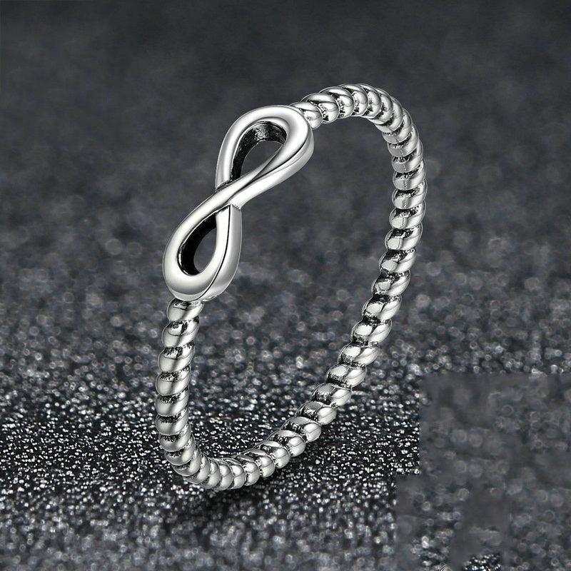 Ladies Bow Ring 925 Silver Bow Design Fashion Ring Jewelry Gift for Women and Girls Face Length 1CM 925 Silver