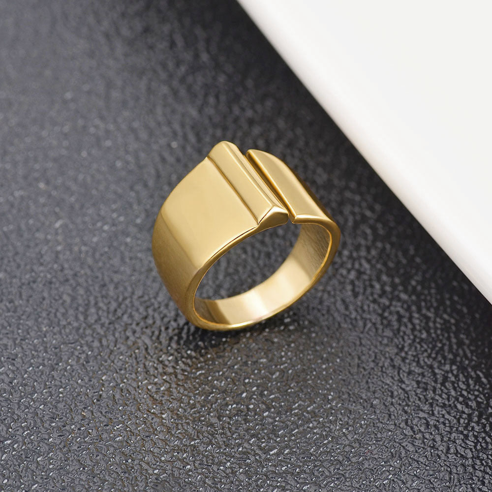 Womens Initial Letter Copper Ring With Gold Inlay A To Z Alphabet Ring For Her Birthday Gift Ideal For Girls And Women