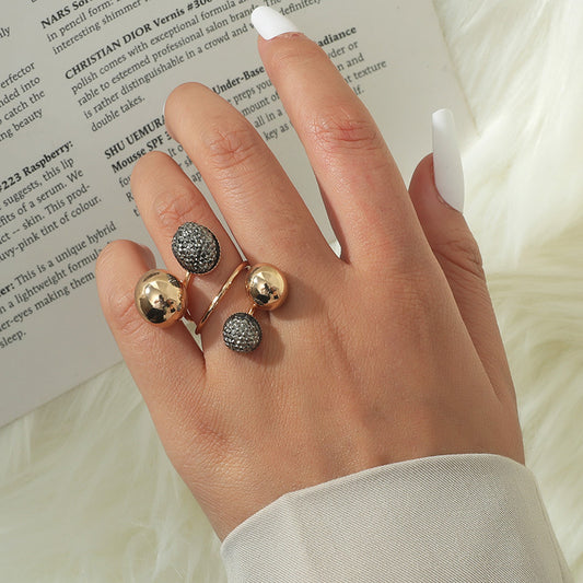 Golden Bean Copper Ring For Women Lightweight Fashion Jewelry Simple Elegant Design Durable Everyday Wear Chic