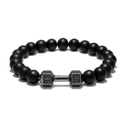 Dumbbell Beads Bracelet Fitness Jewelry Weightlifting Bracelet Sporty Accessory Gift Fitness Enthusiasts Metal