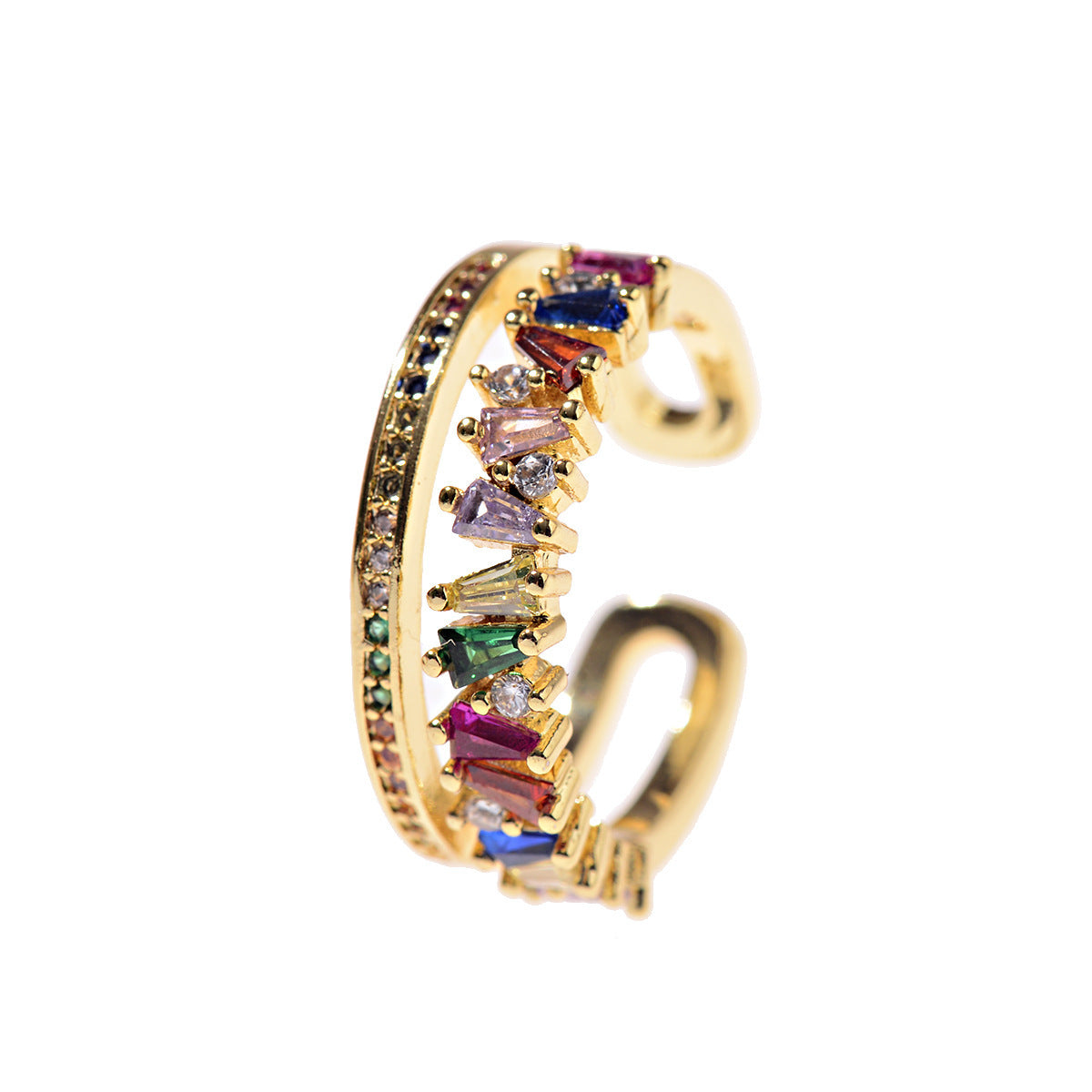 Womens Micro Inlaid Colorful Zircon Crystal Ring Elegant Alloy Band Jewelry Gift Ready For Special Occasions Today