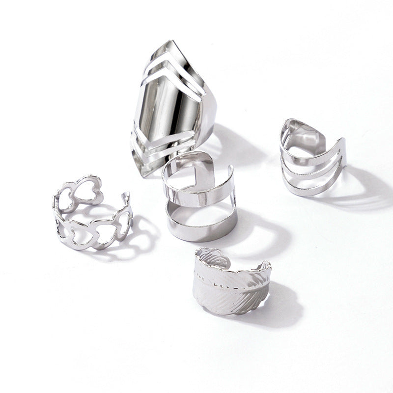 Knuckle Rings Set Simple Rings Versatile Rings Korean Rings Electroplated Alloy Rings Gold Rings Silver Rings