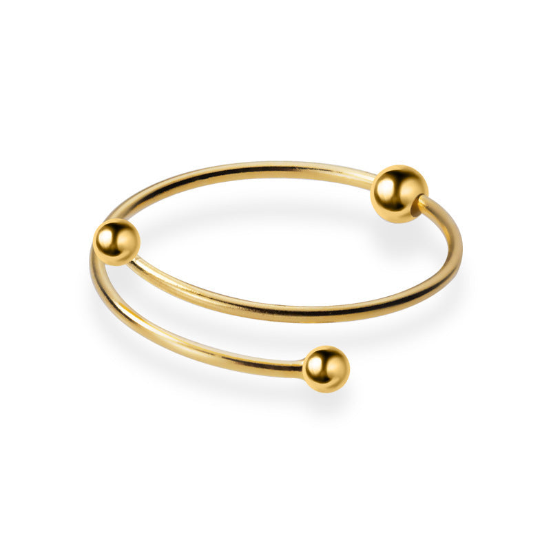 Womens S925 Sterling Silver Bead Stacking Ring Dainty Delicate Design Durable Fine Jewelry Everyday Wear Ready