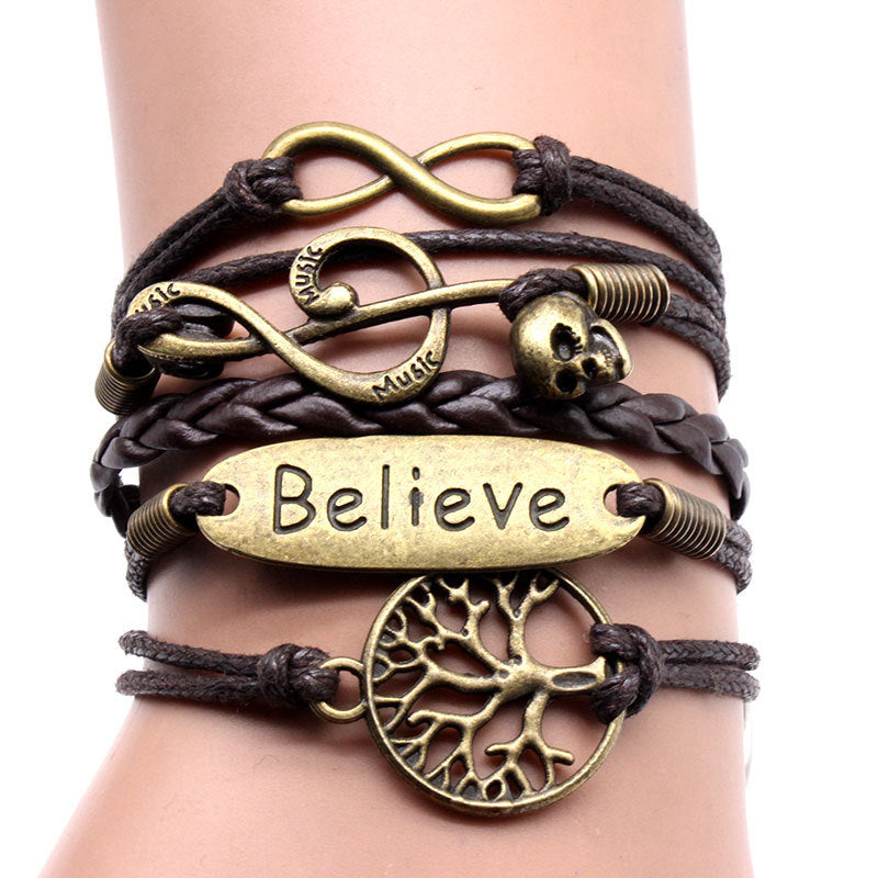 Unisex Braided Wax Rope Bracelet Adjustable Alloy With Letters Numbers Text Design Dark Purple Daily Accessory