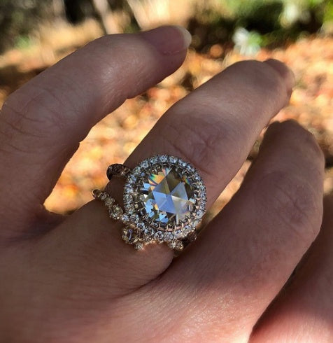 Womens Copper Simulated Diamond Ring For Engagement Anniversary Gift Timeless Elegant Jewelry For Her Gleaming