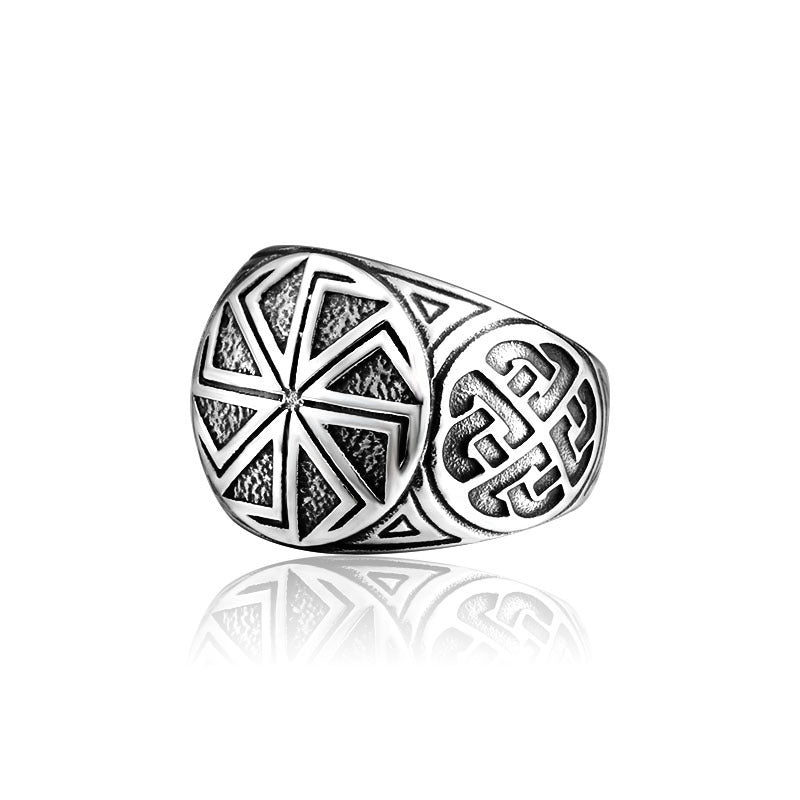 Norse Inspired Stainless Steel Ring For Men European American Style Titanium Finish Jewelry Gift Idea Everyday Style For Men