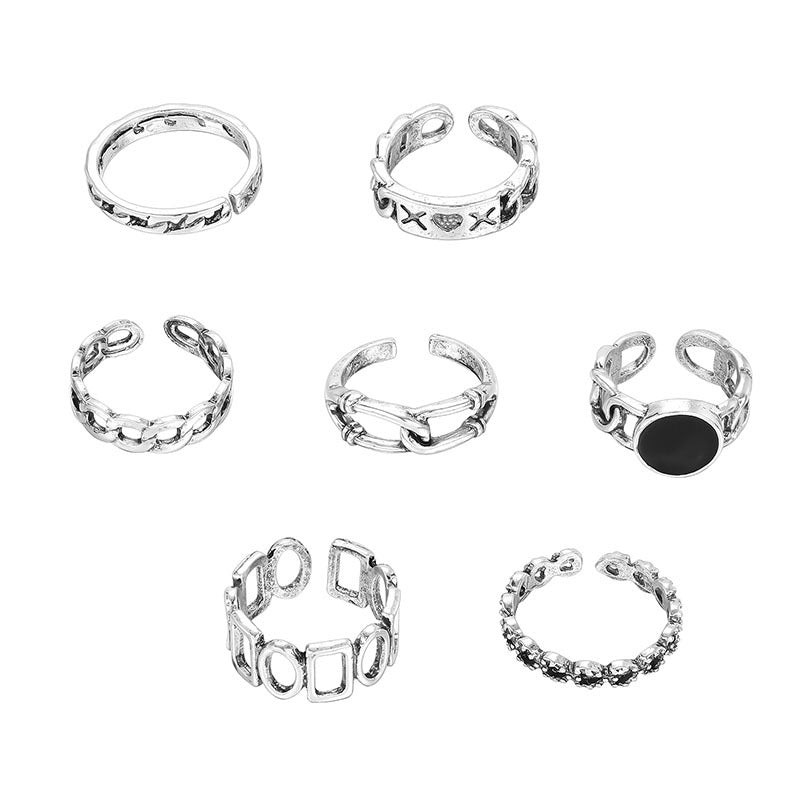Gold Plated Ring Set For Women Geometric Alloy Jewelry Trendy Elegant Rings Collection Beautiful Look Day Wear