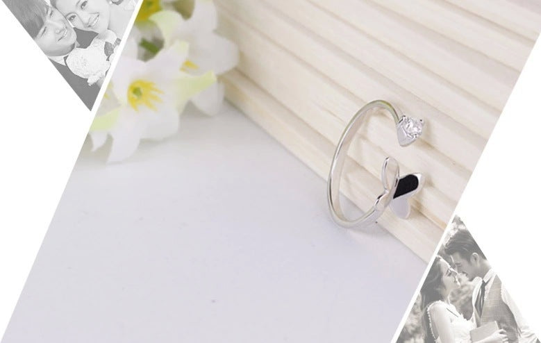 Adjustable Copper Ring Butterfly Heart Wing Zodiac Jewelry