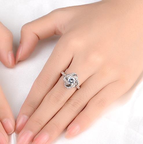 Sterling Silver Open Band Ring for Women with Zirconia GemstoneX Adjustable 925 Silver Jewelry Diagonal Design